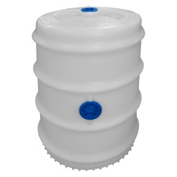 BARIL POLYÉTHYLÈNE ALIM BLANC - 6 GAL (7 GAL.US) - 1 BOUCHON DE 2" DESSUS + 1 BOUCHON 2" CÔTÉ