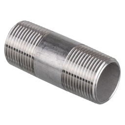 MAMELON CÉDULE 40 FILETÉ MÂLE INOX 316 - 1 1/4" X 3" (MNPT X MNPT)