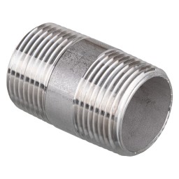 MAMELON CÉDULE 40 FILETÉ MÂLE INOX 316 - 1" X 2" (MNPT X MNPT)
