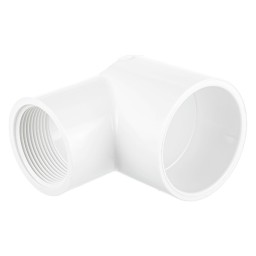 COUDE 90° RÉDUIT COLLÉ FILETÉ FEMELLE PVC BLANC - 1 1/2" X 1" (COL X FNPT)