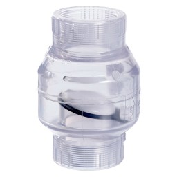 CLAPET ANTI-RETOUR PVC CLAIR FILETÉ - 2" (FNPT X FNPT)