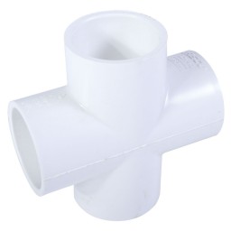 CROIX COLLÉE PVC BLANC - 1 1/2" (COL X COL)