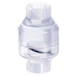 CLAPET ANTI-RETOUR PVC CLAIR FILETÉ - 1 1/4" (FNPT X FNPT)