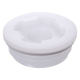 BOUCHON DE PLASTIQUE BLANC POUR BARIL - 2" GROS FILET X 3/4" POUR ROBINET