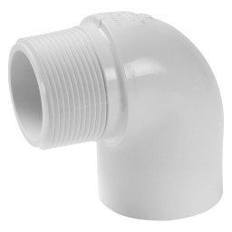 COUDE 90° COLLÉ FILETÉ MÂLE PVC BLANC - 1 1/2" (COL X MNPT)