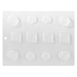 MOULE À CHOCOLAT - MOTIFS ASSORTIS - 12 CAVITÉS