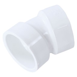 COUDE 22 1/2° COLLÉ PVC BLANC - 1 1/2" (COL X COL)