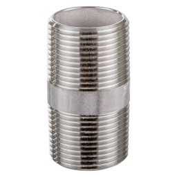 MAMELON CÉDULE 40 FILETÉ MÂLE INOX 316 - 1 1/4" X 2 1/2" (MNPT X MNPT)