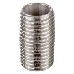 MAMELON CÉDULE 40 FILETÉ MÂLE INOX 316 - 1/4" X FERMÉ (MNPT X MNPT)