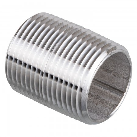 MAMELON CÉDULE 40 FILETÉ MÂLE INOX 316 - 1 1/4" X FERMÉ (MNPT X MNPT)