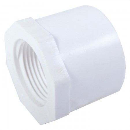 BUSHING REDUCER FLUSH STYLE FEMALE THREADED WHITE PVC - 2" X 1 1/4" (SPIG X FNPT)