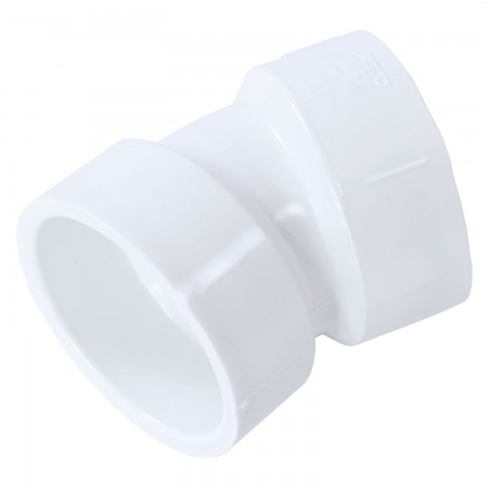 COUDE 22 1/2° COLLÉ PVC BLANC - 1 1/2" (COL X COL)