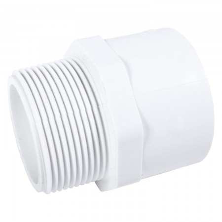 ADAPTER THREADED MALE WHITE PVC - 1 1/4" (MNPT X SOC)