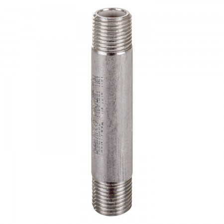 MAMELON CÉDULE 40 FILETÉ MÂLE INOX 316 - 1/2" X 3" (MNPT X MNPT)