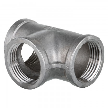 ADAPTATEUR EN "T" FILETÉ FEMELLE INOX 316 - 1 1/2" (FNPT X FNPT X FNPT)